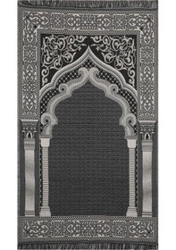 Resim My Evilla Seccade Hafif Katlanabilir Yıkanabilir Namazlık Şık Motifli Çeyizlik Ve Hediyelik Koyu Gri Gri - Koyu Gri 