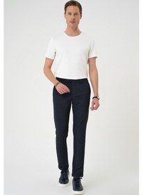 Resim Efor Comfort Fit Beli Lastikli Pötikareli Casual Lacivert 2 Pantolon P 1149 Lacivert 