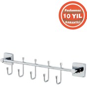 Resim ÇELİK BANYO Paslanmaz Pirinç Vizyon 5^li Kancalı Askılık Havlu Askısı 
