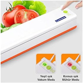 Resim Küchen Pratic Ev Tipi Elektrikli Vakum Makinesi - Gıda Vakum Makinesi - 10 Poşet Hediye - Mavi 
