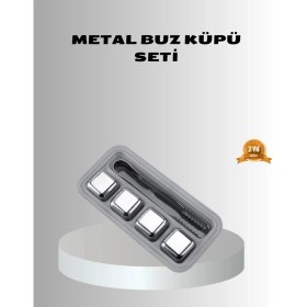 Resim Bilfold Paslanmaz Metal Buz Küpleri Seti Klipsli Sulandırmadan Soğutma Özellikli 