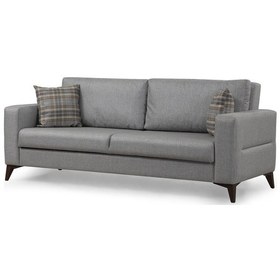 Resim Kristal 3'lü Koltuk Açık Gri 