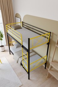 Resim FANO Mix Premium Metal Ranza 90x190 Yatak Uyumlu Sarı Ayrılabilir Ranza Karyola 