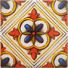 Resim Kütahya Çini Sanayi 10X10 cm Çini Desenli Çini Seramik Karo 