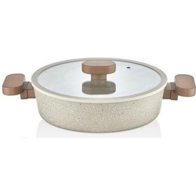 Resim İmza Karizma Granit Basık Tencere 24 Cm Krem 