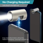 Resim 1parça Mini Anahtarlık LED El Feneri - Taşınabilir Tip-C Direkt İletişim Eller Serbest Cep Feneri, Yüksek Güçlü LED ile Spot Modu, USB Şarj Edilebilir (Piller Dahil Değil) - Kamp, Koşu, Balıkçılık, Acil Durumlar, Telefon El Feneri, Açık Hava Aydınlatması, Şık Tasarım, Parlatılmış Yüzey, Piller Dahil Değil 