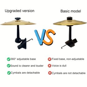 Resim 1 Adet Mini Vurmalı Çalgı Seti, Kurulum Gerektirmez, Havalandırma Klipsli, Zil, Ritim Cihazı, Eğlenceli Araba Hava Çıkışı Dekoratif Aksesuar, ABS Alaşım, Hafif Yapı, Davul Aksesuarları, Mini Sembol Araba Davul Seti, Mini Davul Ekipmanı, Araba Davulu 