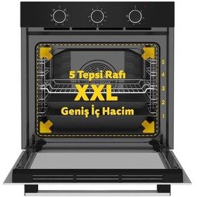 Resim Simfer 8220 9 Fonksiyon QS Siyah Cam Ankastre Fırın Power Turbo Pop-up 