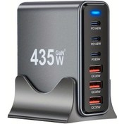 Resim Tongdashop 1 Adet 435w Usb C Şarj İstasyonu 6 Port Gan Iıı Hızlı Şarj Aleti Pd Qc Macbook Pro Air İphone Uyumlu 16 15 İçin Siyah 