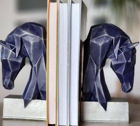 Resim Geometric Horse Bookends, Polyester Book Holder Set, Horse Head Bookends, Decorative Bookends, Minimalist Horse Bookends, Horse Bookends - Object-2 