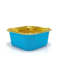 Resim Dolphin Muffin Kare Kağıt Mavi Altın Cupcake Kek Kalıbı Kapsülü Kabı - 25 Adetlik 3 Paket Renkli 