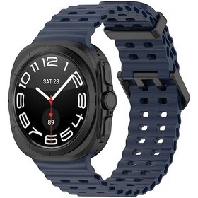 Resim Ardemix Galaxy Uyumlu Watch Ultra 47mm Krd-118 Tırtıklı Tasarım Silikon Kordon-midnight Blu 