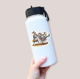 Resim (3 Adet) Şövalyeler Alışveriş Çıkartması - Bakkal Alışveriş Çıkartması - Aptal Ortaçağ Şövalyesi - Komik Ortaçağ - Zırh - Çıkartma 3 İnç Dizüstü Bilgisayar Su Şişeleri Telefon için 