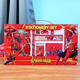Resim Marvel Spider-Man Çizgi Film Seti, Cetvel, Kalem ve Defter İçerir - Yaratıcı Çizim Ofis Malzemeleri Hediye Kutusu - Günlük Yazı ve Ofis Kullanımı İçin Mükemmel, Aile ve Arkadaşlar için İdeal Doğum Günü Hediyesi 