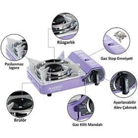 Resim Orcamp Portatif Mini Kamp Ocağı - Mor 