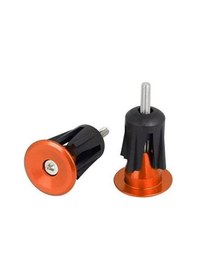 Resim Briviga Alüminyum+ Plastik 22-24 Mm Bisiklet Gidon Ucu Tıpası Turuncu Renk 1 Çift Gidon Tıpası Turuncu 
