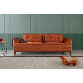 Resim Perla Sofa Madrid Üçlü Yataklı Kanepe Babyface Turuncu 