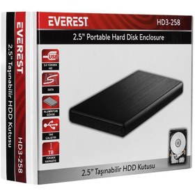 Resim Everest HD3-258 2.5'' Usb 3.0 SATA Harddisk Kutusu 