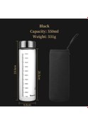 Resim Taşınabilir Cam Su Şişesi Sıcak Süt Şişesi Mezun Kapaklı Bardak Soğutmalı Süt Black550ml 500ml Black550ml 