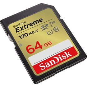 Resim SanDisk Extreme 64GB SDXC Hafıza Kartı 170MB/s UHS Hız Sınıfı U3 V30 ile Yüksek Performans 