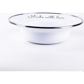 Resim Love Emaye Çukur Makarna Ve Salata Tabağı Açık Mavi 