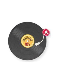 Resim Record Ahşap Bardak Altlığı Magnet Çok Renkli 