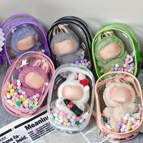Resim 3 adet/set LABUBU Ekran Dolabı Depolama Kutusu - Taşınabilir ve Şeffaf Görüntüleme Depolama Çantası, Anahtarlık ile Yüksek Kaliteli Şeffaf Plastik Ekran Çantası, Peluş Oyuncaklar, Kulaklıklar, Kozmetikler ve Aksesuarlar için Uygun - Noel, Sevgililer Günü, Yeni Yıl Hediyeleri, Dekoratif Depolama Kutusu, Oyuncak Severlerin Hediyesi, Görünür İçerik Tasarımı 