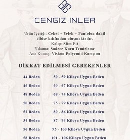 Resim Cengiz İnler Kırlangıç Yaka Düz Çift Düğme Slim Fit Erkek Takım Elbise 001 