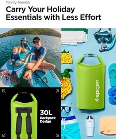 Resim Spigen Aqua Shield WaterProof iPX6 Sertifikalı Su Geçirmez Sırt Çantası 30L Snow Cactus Green A631 - AMP07230 