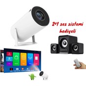 Resim TEKNOMAĞAZAM Akıllı Projeksiyon Android Wifi,bluetooth Ses Sistemi Hediyeli 