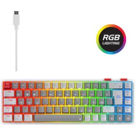 Resim Rampage Yoru Mini Pro Gri/beyaz Wifi Bluetooth Klavye Red Switch Q Mekanik Klavye Gaming Oyuncu Klavyesi 