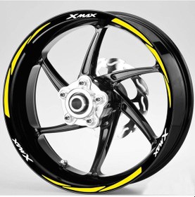 Resim Beyaz Xmax Yazılı 3 Parçalı Sarı Jant Şeridi 