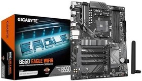 Resim GIGABYTE B550 Eagle WIFI6 Anakart, AMD AM4 Ryzen 5000 İşlemcileri, ATX, DDR4, 2X M.2, PCIe 4.0, WIFI6, 1GbE LAN, EZ-Mandalı destekler 