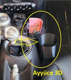 Resim Ayyüce 3d, Mini Cooper S 2013 Kasa Bardaklık Stand, 1x, Siyah 