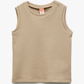 Resim Erkek Bebek Bisiklet Yaka Kolsuz Dokulu Pamuklu Basic Atlet 