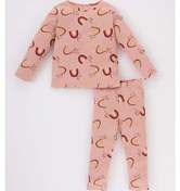 Resim Defacto Kız Bebek Gökkuşağı Baskılı Uzun Kollu Fitilli Kaşkorse Pijama Takımı A9481a523aubr105 