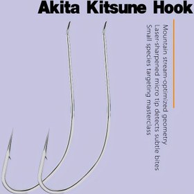 Resim 100 adet Akita Kitsuone Kanca Akarsu Balıkçılığı için - Küçük ve Mikro Balıkçılık Kanca Lazer Akış Teknolojisi ile Keskin Noktalı Geometri, Mikro Optimize Edilmiş Başyapı Tasarımı, Karbon Çelik, Beyaz - Cadılar Bayramı, Noel, Sevgililer Günü, Babalar Günü Hediyeleri için mükemmel 