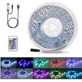 Resim Teltree Usb Kontrollü Rgb Led Şerit Işık - 3528 Tipi 500cm Tv Arka Aydınlatma Su Geçirmez Değil 