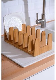 Resim Tasarım Bambu Tabaklık 6 Gözlü Tabaklık Bambu 