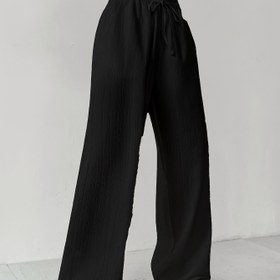 Resim Kadınlar için Hafif Yeşil Geniş Bacaklı Pantolon - Rahat Bol Kesim, Yüksek Kaliteli Polyester, Bahar/Yaz Gezileri için Mükemmel, Yaz Pantolonları 