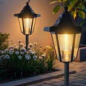 Resim 2 adet Güneş Yolu Lambası, Asılı Tasarımıyla Altıgen Fenerler, IP65 Su Geçirmez, Enerji Verimli LED, Çim, Bahçe, Giriş Yolu Dış Mekan Dekorasyonu için, Kolay Kurulum, Yarı Gömme Montaj, Sarı Işık, Noel ve Cadılar Bayramı Dekoru için İdeal, Bahçe Lambaları 