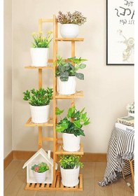 Resim Digithome Bambu 6 Raflı Saksılık Çok Amaçlı Stand Çiçeklik Banyo Düzenleyici Havluluk Db-0025 Kahverengi 