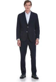 Resim Hatemoğlu Lacivert Comfort Fit Mono Yaka Casual Takım Elbise Lacivert 
