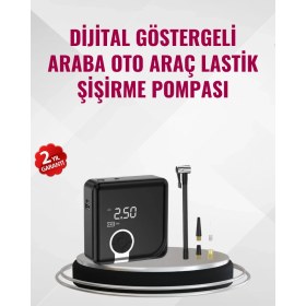 Resim Kompakt Tasarımlı LED Işıklı Taşınabilir Hava Kompresörü 