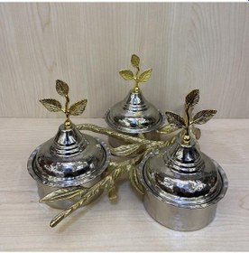 Resim 3 Lü Bakır Zeytin Dalı Çerezlik 