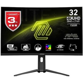 Resim Msı 31.5 Mag 321cup Qd-oled 3840x2160 Uhd 16:9 Curve 1700r Qd-o 