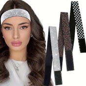 Resim Unisex Yetişkin Geniş Ayarlanabilir Baş Bantları, Şık Yüksek Kaliteli, Yüksek Esneklik, Erkekler ve Kadınlar için Çok Yönlü Saç Aksesuarları 