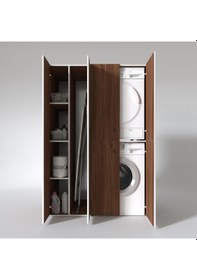 Resim Kenzlife Çamaşır-Kurutma Makinesi Dolabı Kapaklı Yaromira Sol Cvz 180*120*60 Banyo Arkalıksız Çok Renkli 