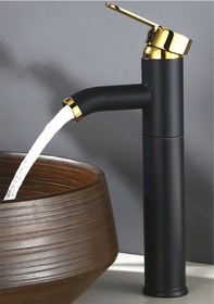 Resim Inventa Aç-Kapa Çanak Lavabo Bataryası Altın - Siyah 