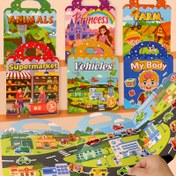 Resim Yeniden Kullanılabilir Jöle Sticker Kitabı - Plastik Yüzeyler için Düzensiz Şekilli, Canlı Karışık Renklerde Yaratıcı DIY Önceden Yapışkan Çıkartmalar - Çocuklar İçin Taşınabilir Sessiz Aktivite Kitabı, Erkek ve Kız Çocukları için Yaratıcı Hediye 